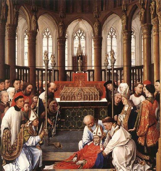 WEYDEN, Rogier van der Exhumation of St Hubert France oil painting art